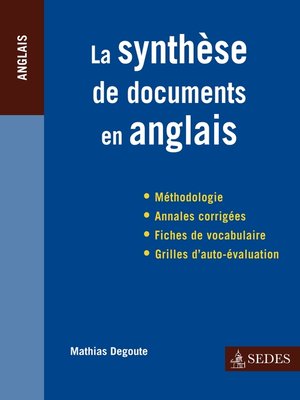 cover image of La synthèse de documents en anglais